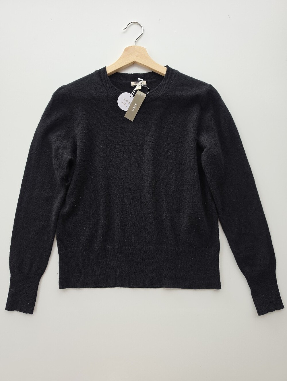 J. Crew 100% Cashmere Black Crewneck Knit Sweater